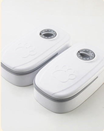 Smart Food Dispenser For Cats Dogs Timer Stainless Steel Bowl
