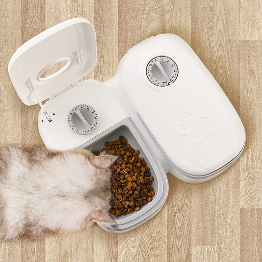 Smart Food Dispenser For Cats Dogs Timer Stainless Steel Bowl
