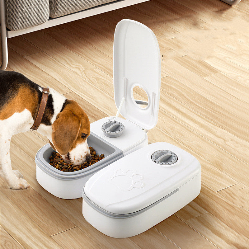 Smart Food Dispenser For Cats Dogs Timer Stainless Steel Bowl