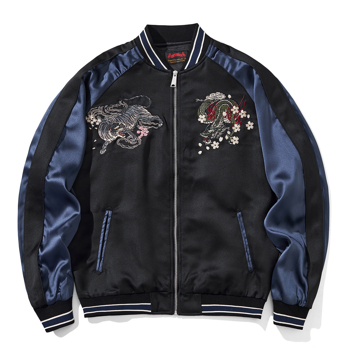 Mens Loose Fit Polyester Embroidered Chinese Style Jacket