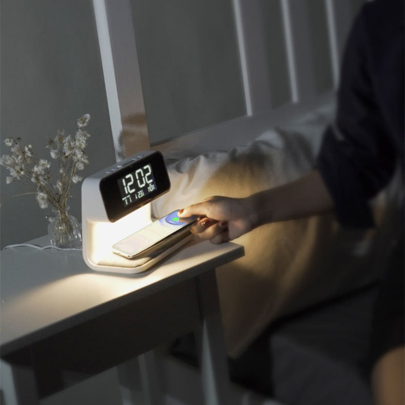 Creative Smart Bedside 3 in 1 Lamp Charger & Clock