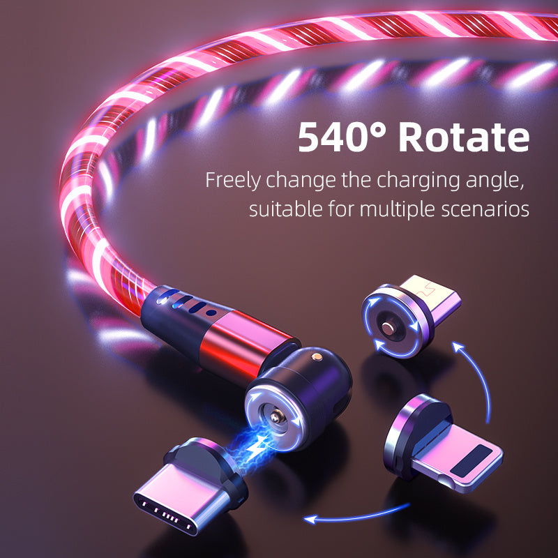 540° Magnetic Fast Charging Cable  LED USB Type C iPhone