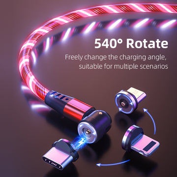 540° Magnetic Fast Charging Cable  LED USB Type C iPhone