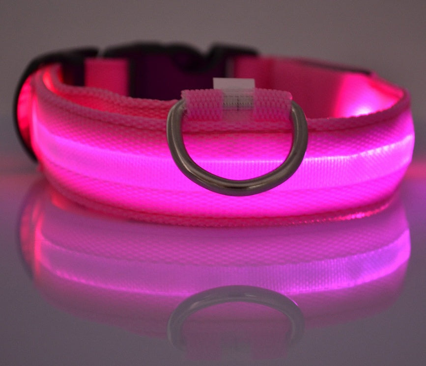 Sainishops™Nylon LED Pet Dog Luminous Collar Night Safety Flashing