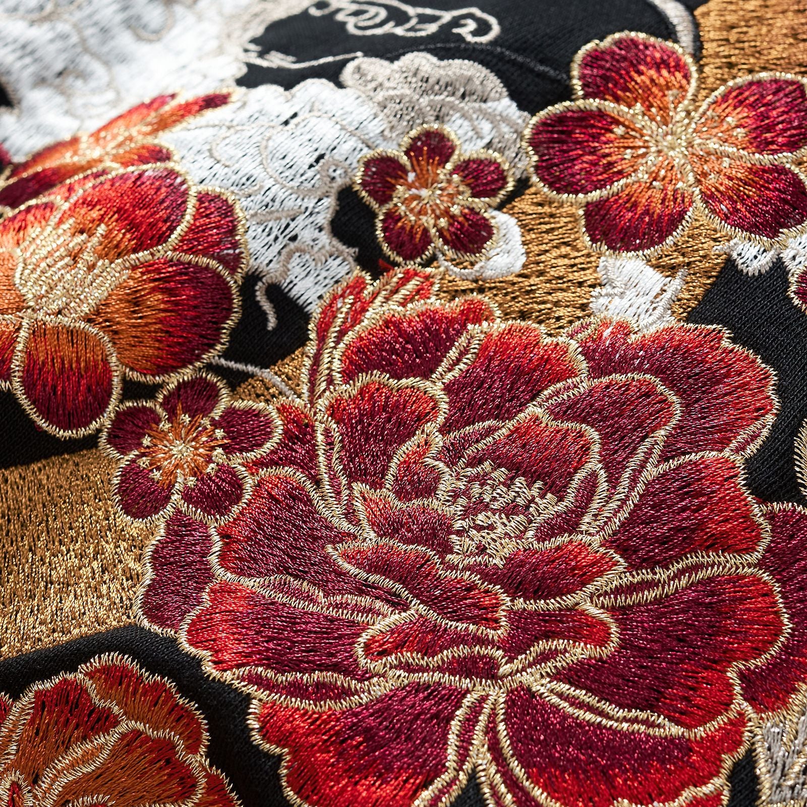 Herrenjacke im chinesischen Stil aus Polyester, locker geschnitten, bestickt