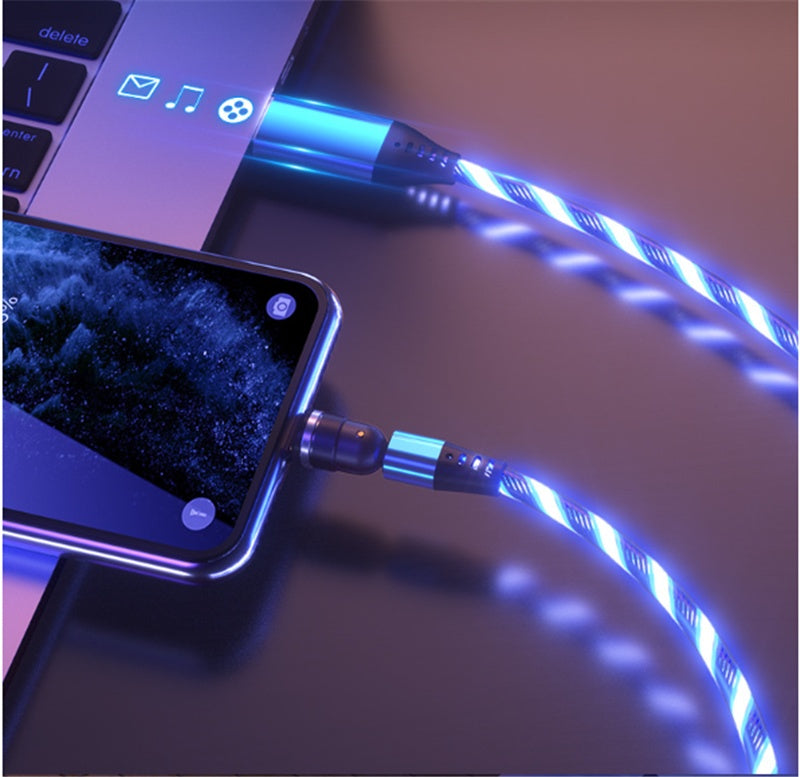 540° Magnetic Fast Charging Cable  LED USB Type C iPhone