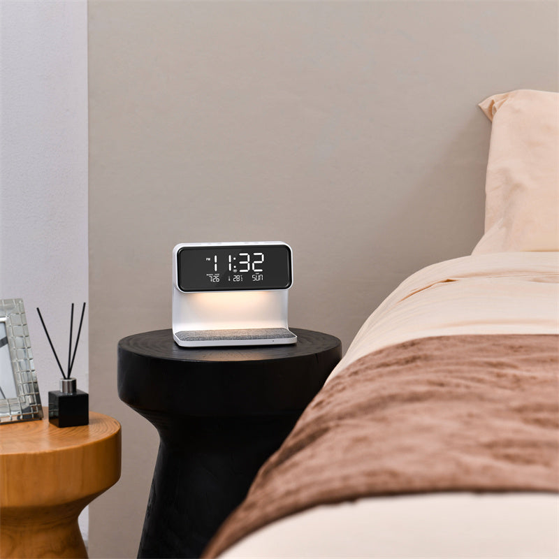 Creative Smart Bedside 3 in 1 Lamp Charger & Clock