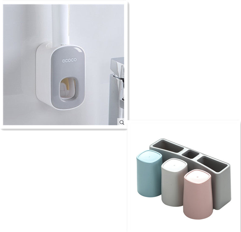 Wall Mounted Automatic Toothpaste Dispenser Bathroom Set