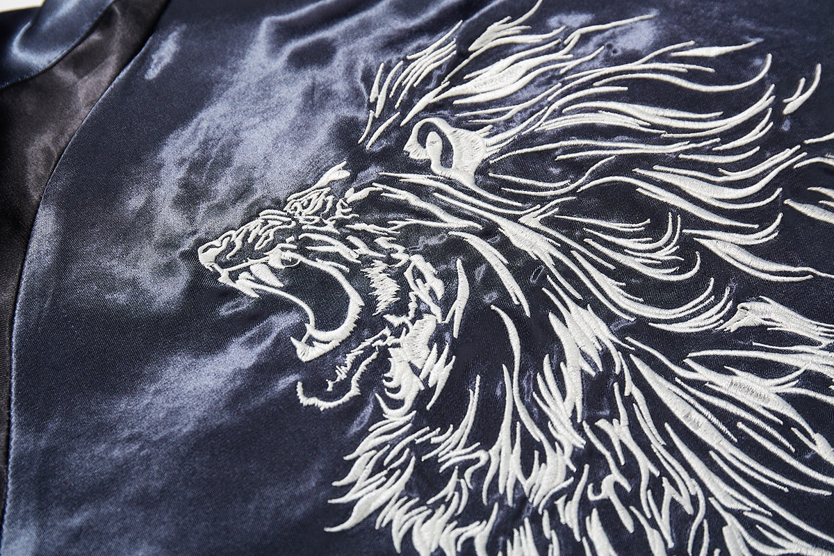 Mens Loose Fit Polyester Embroidered Chinese Style Jacket