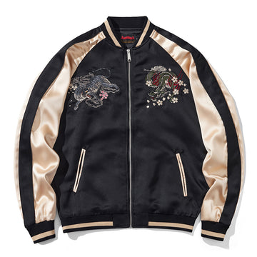 Mens Loose Fit Polyester Embroidered Chinese Style Jacket