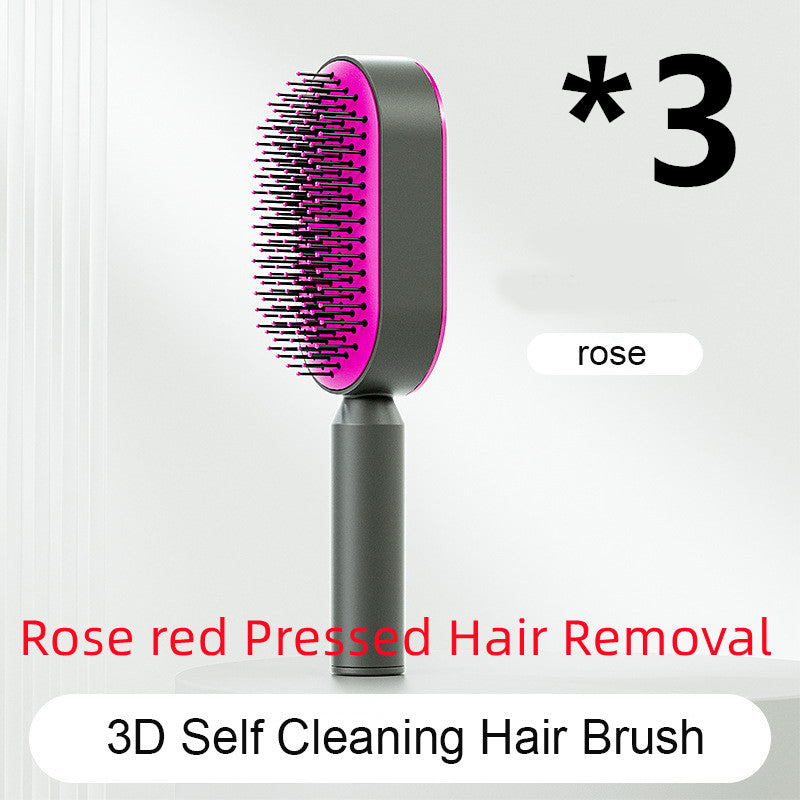 Self Cleaning Hair Brush Anti-Static Scalp Massage Comb
