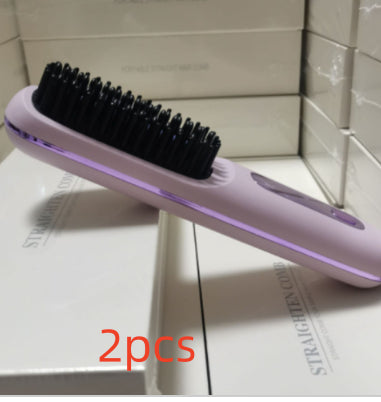 2 in 1 Wireless Hair Straightener and Curler Brush