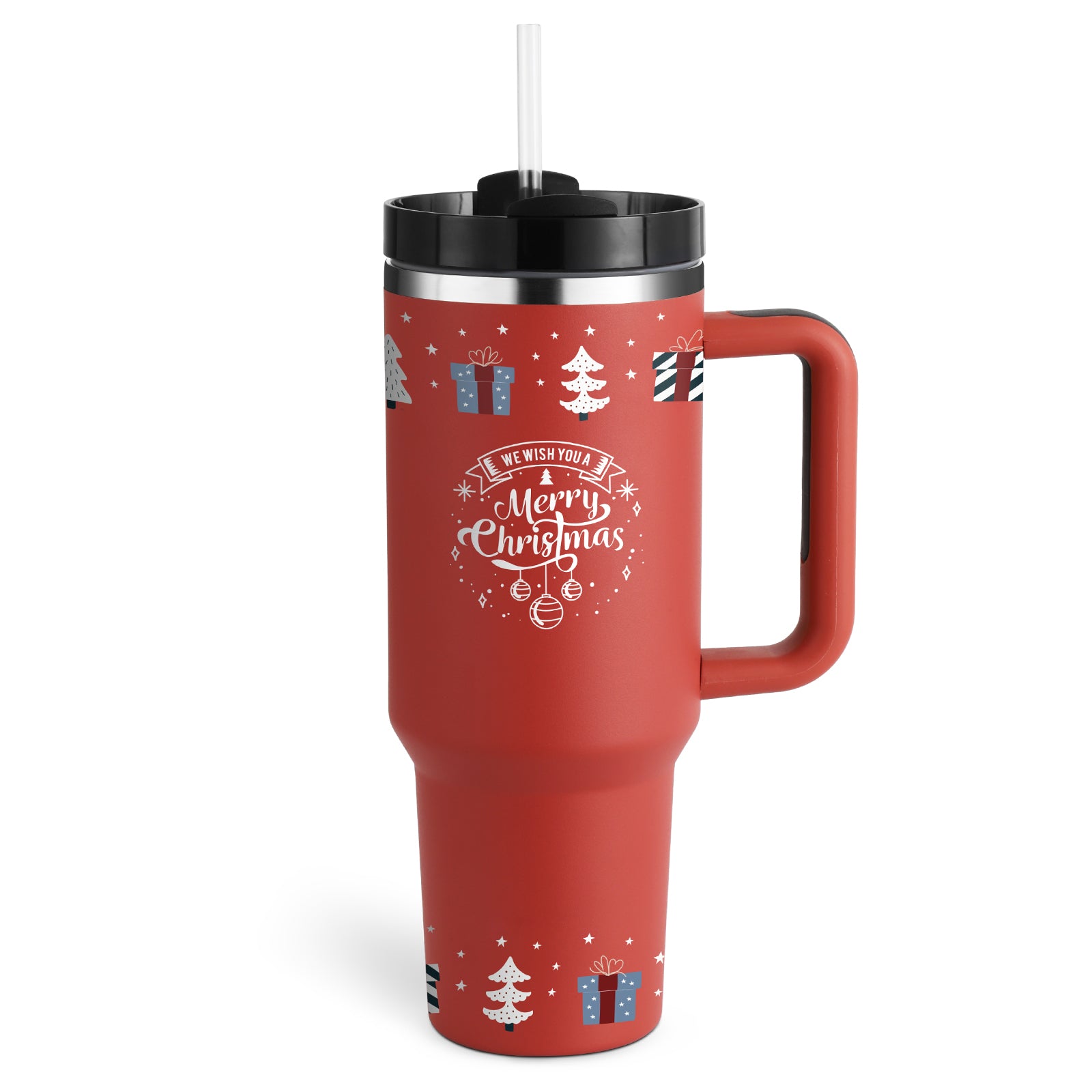 40oz Insulated Tumbler With Handle Straw Spill Proof