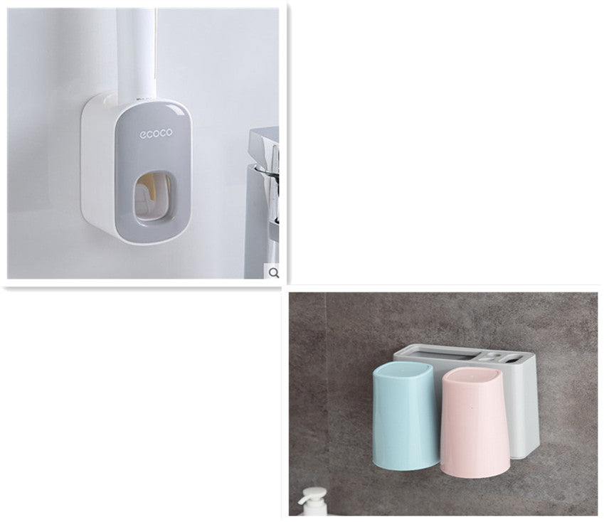 Wall Mounted Automatic Toothpaste Dispenser Bathroom Set