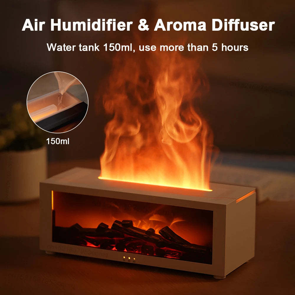 Sainishops™Flame Aromatherapy Diffuser 3D Fireplace Humidifier
