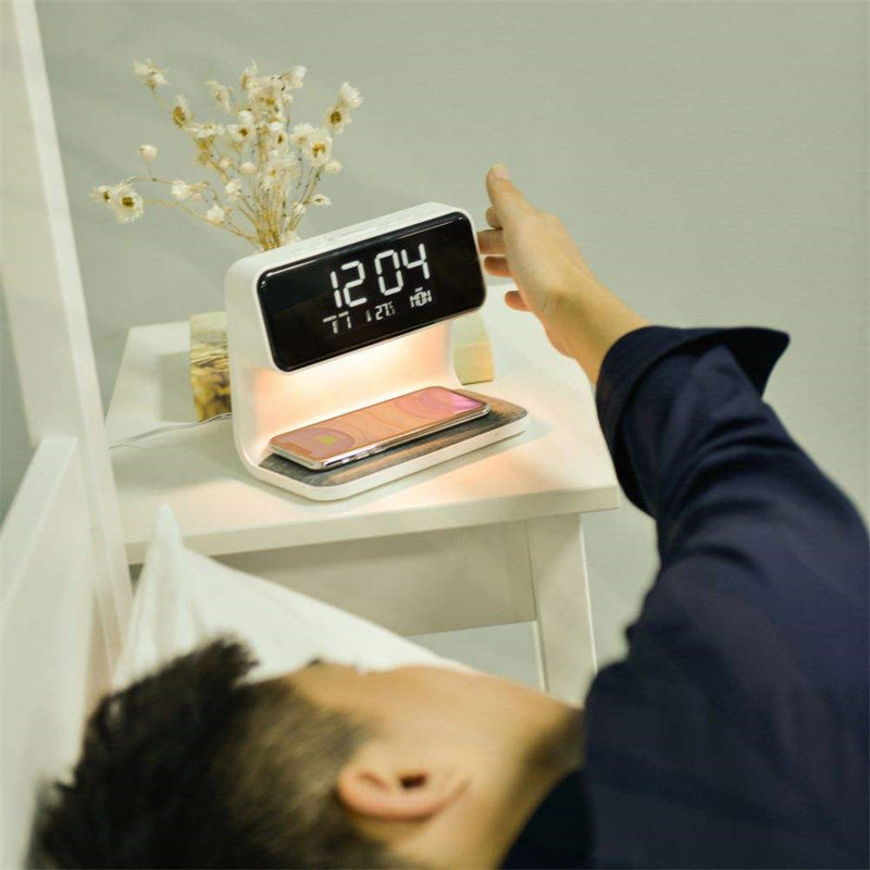Creative Smart Bedside 3 in 1 Lamp Charger & Clock