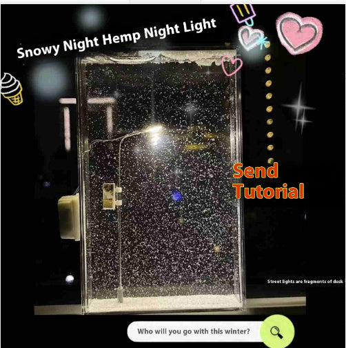 Magic Snowy Landscape Night Lights Small Street Light Snowy Flowing