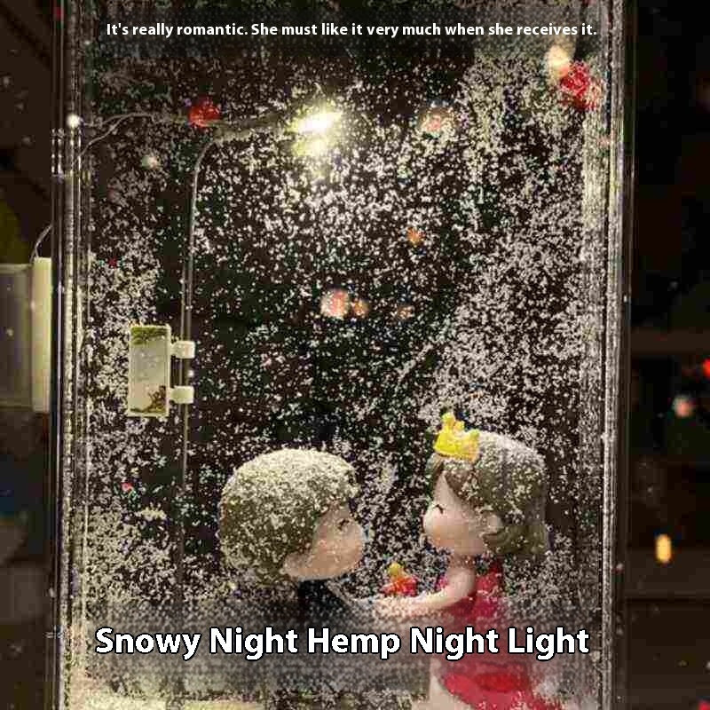 Magic Snowy Landscape Night Lights Small Street Light Snowy Flowing