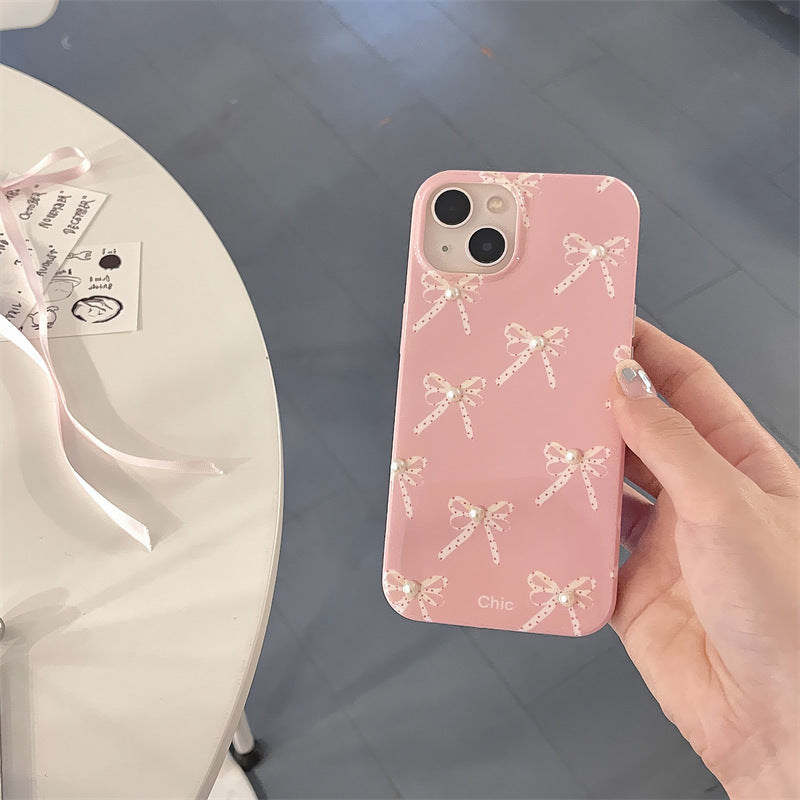 Girl Pearl Bow Stereo Phone Case