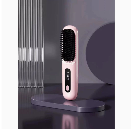 2 in 1 Wireless Hair Straightener and Curler Brush