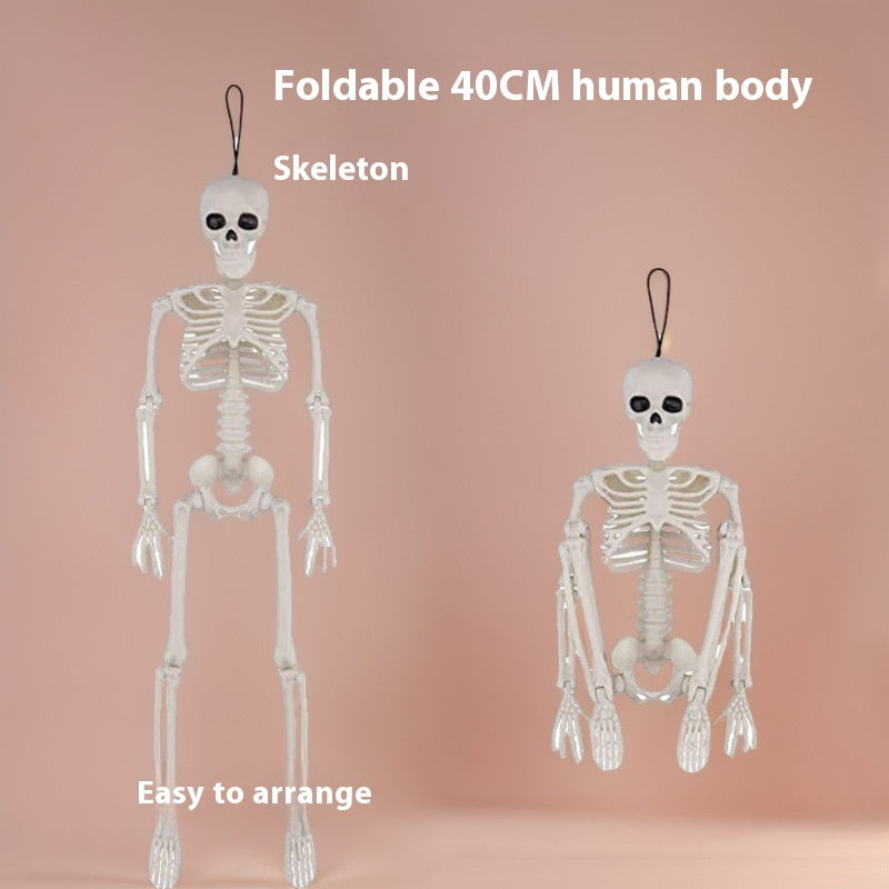 Sainishops™Halloween Simulation 40CM Skeleton Pendant Stand able Movable Joint