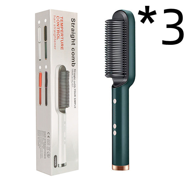 2 in 1 Ionic Hot Comb Straightener and Curling Hair Brush Tool