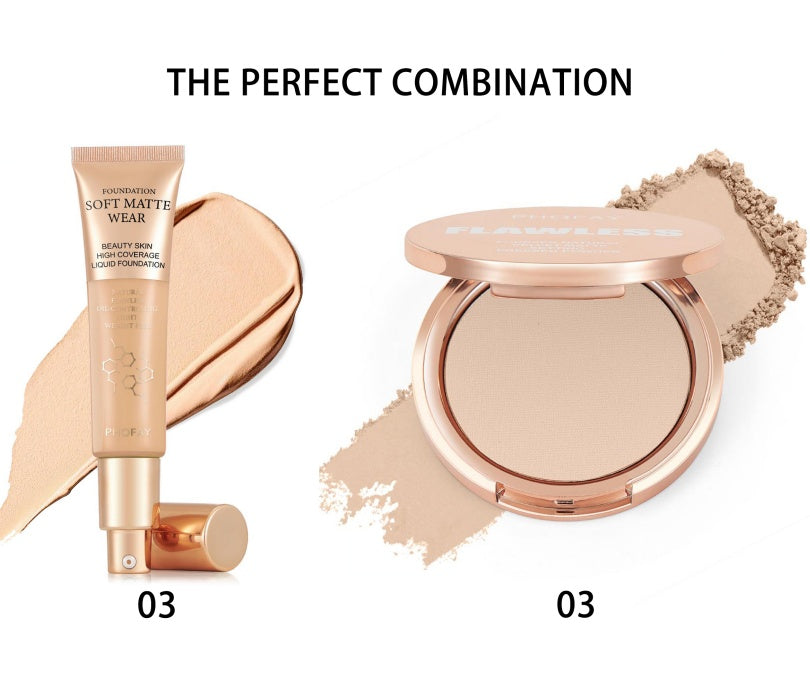 Sainishops™ Matte Setting Pressed Powder