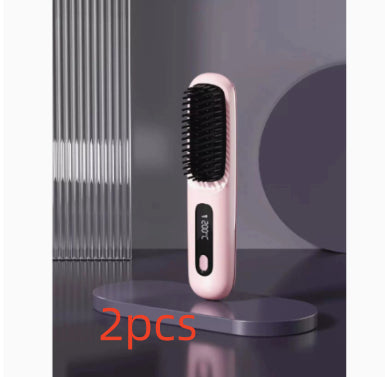 2 in 1 Wireless Hair Straightener and Curler Brush