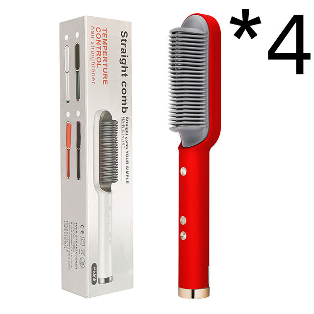 2 in 1 Ionic Hot Comb Straightener and Curling Hair Brush Tool