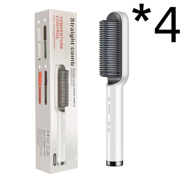 2 in 1 Ionic Hot Comb Straightener and Curling Hair Brush Tool