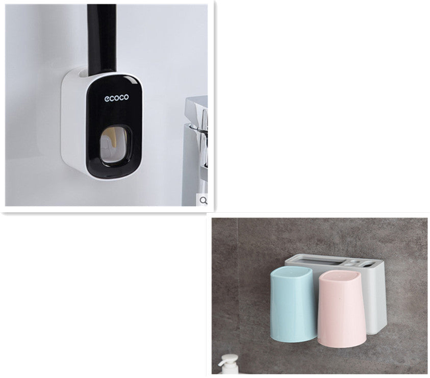 Wall Mounted Automatic Toothpaste Dispenser Bathroom Set