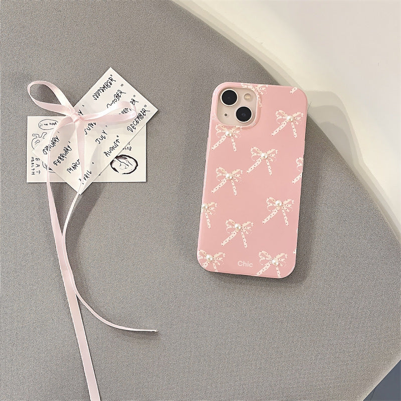 Girl Pearl Bow Stereo Phone Case