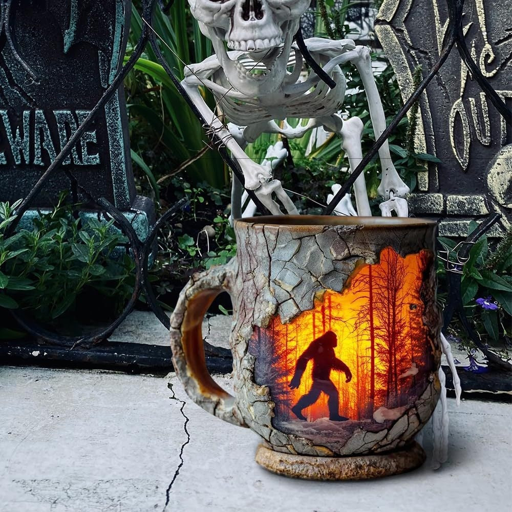 Resin Bigfoot Forest Flame Mark Cup