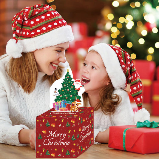 Red Christmas Money Box for holiday party décor and gifting
