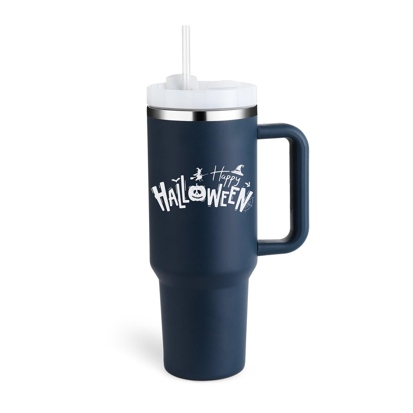 40oz Insulated Tumbler With Handle Straw Spill Proof