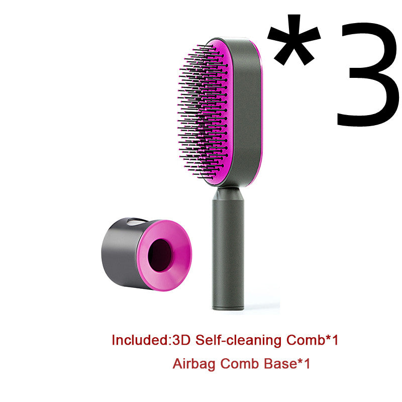 Self Cleaning Hair Brush Anti-Static Scalp Massage Comb