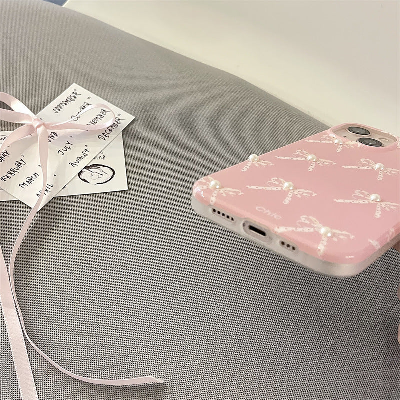 Girl Pearl Bow Stereo Phone Case