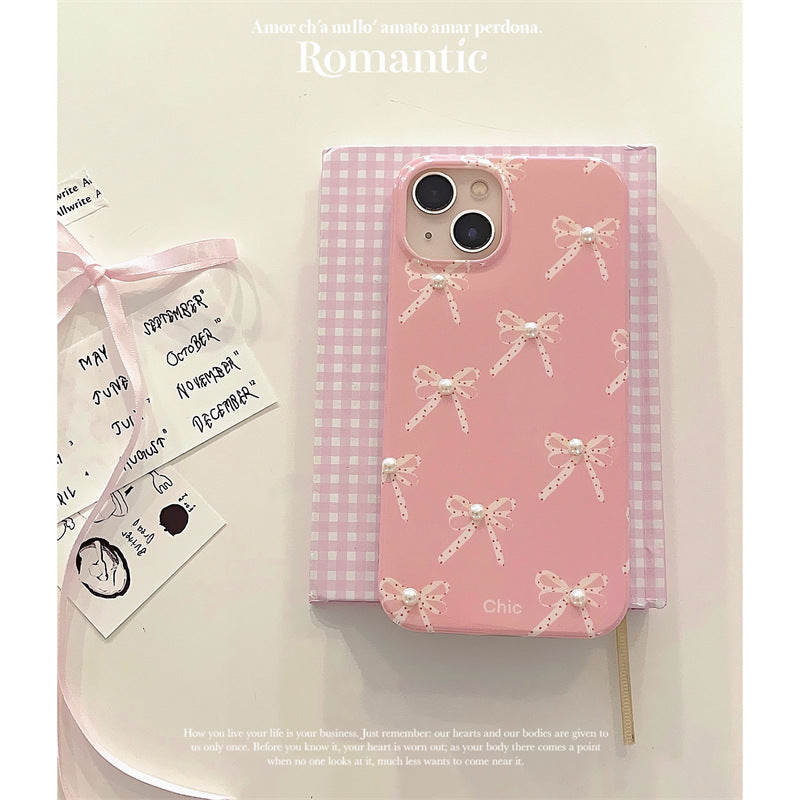 Girl Pearl Bow Stereo Phone Case