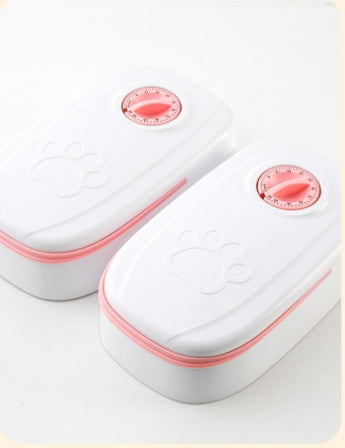 Smart Food Dispenser For Cats Dogs Timer Stainless Steel Bowl