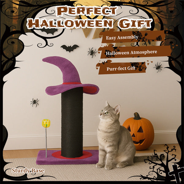 Wizard Hat Cat Scratching Post With Spring Ball Toy For Indoor Cats