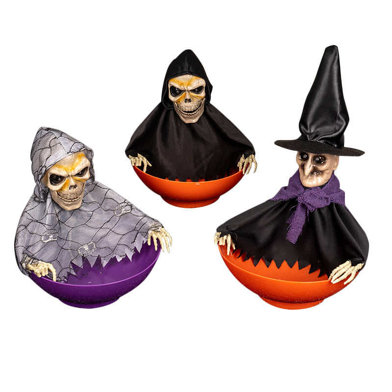 Sainishops™Halloween Ornament Fruits Tray Scary Skull Decorative Candy Organizer