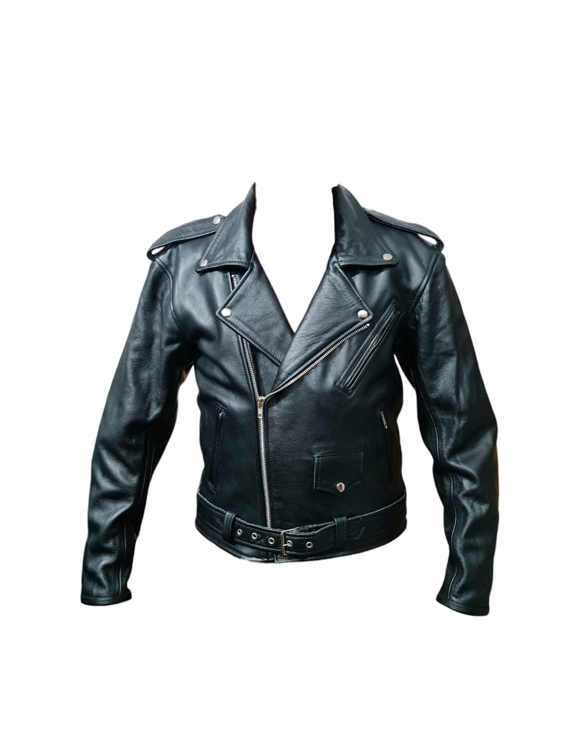 Classic Black Leather Biker Jacket