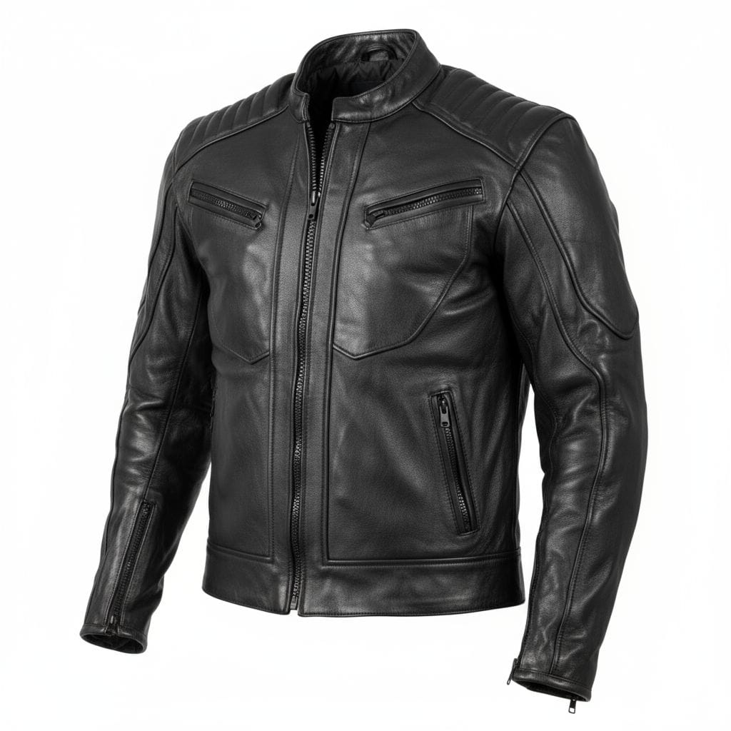 Classic Black Leather Biker Jacket