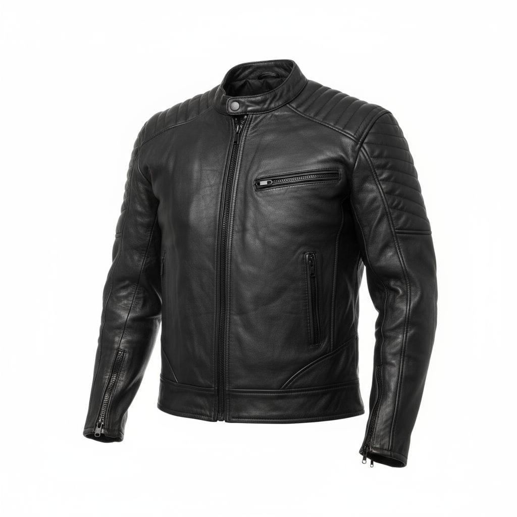 Classic Black Leather Biker Jacket