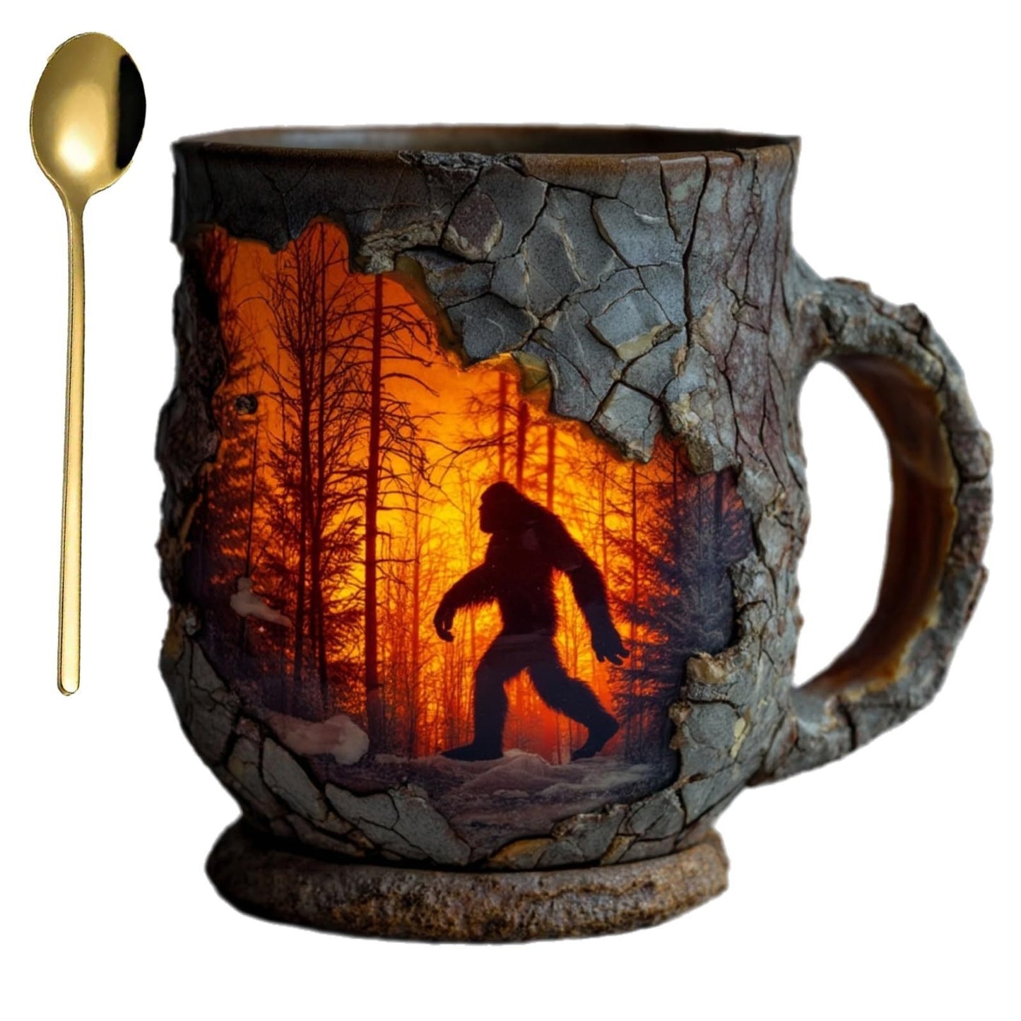 Resin Bigfoot Forest Flame Mark Cup