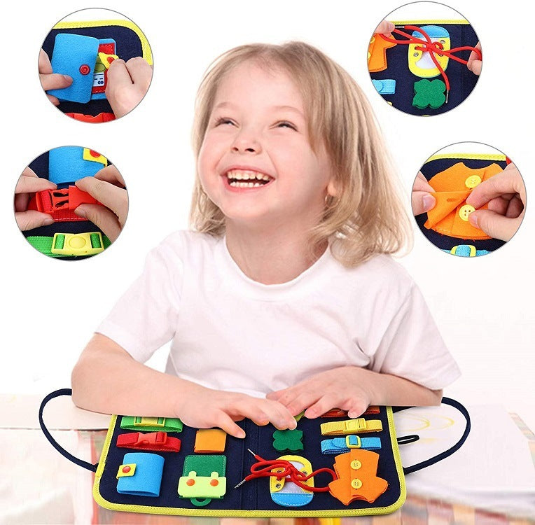 Sainishops™New Busy Book Children s Busy Board Dressing And Buttoning Learning Baby