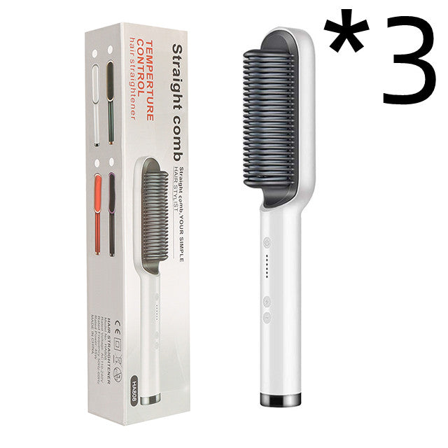 2 in 1 Ionic Hot Comb Straightener and Curling Hair Brush Tool