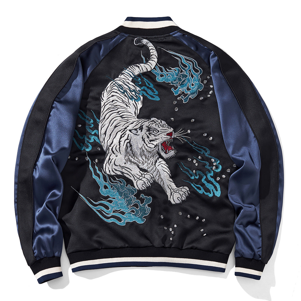 Robuste, bestickte Mighty Tiger Baseballjacke