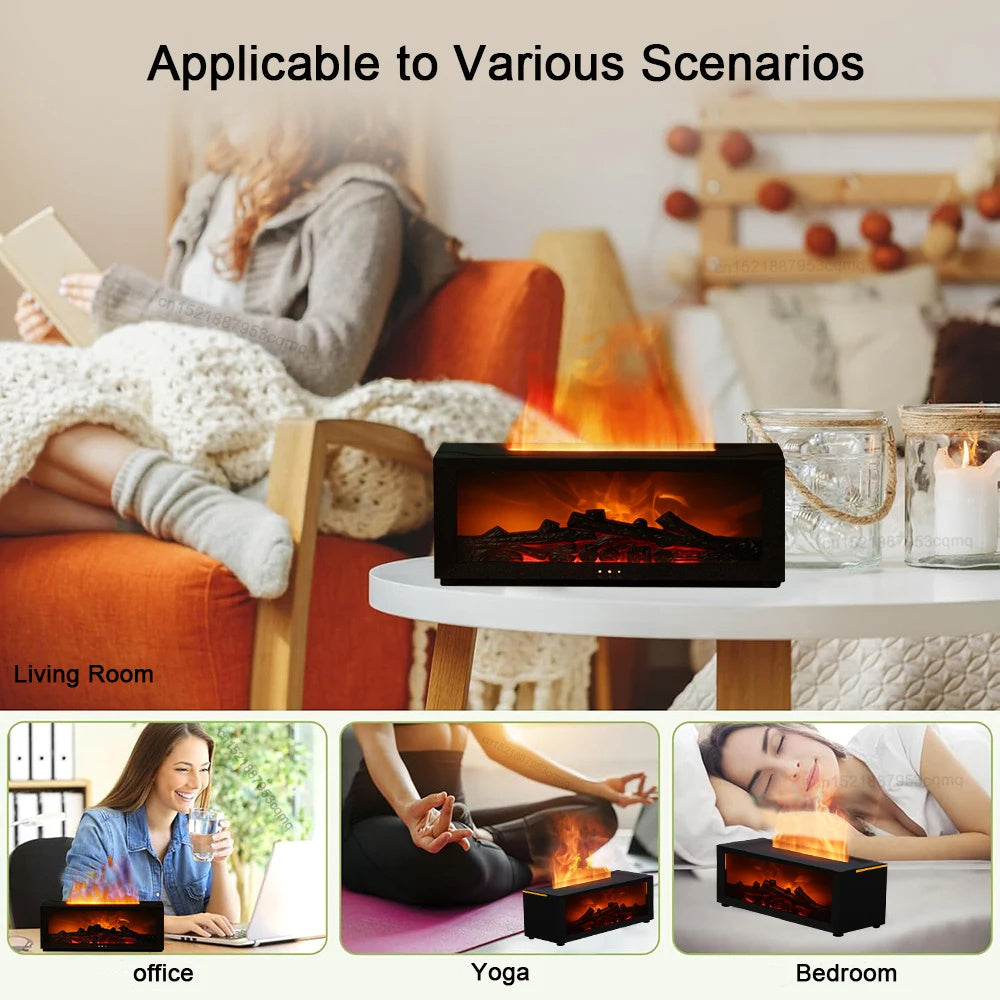 Sainishops™Flame Aromatherapy Diffuser 3D Fireplace Humidifier