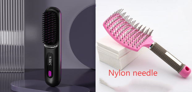 2 in 1 Wireless Hair Straightener and Curler Brush